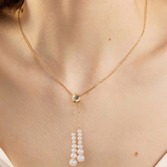 Solid Sterling Silver necklace with fresh water pearls - Picture 2 of 6